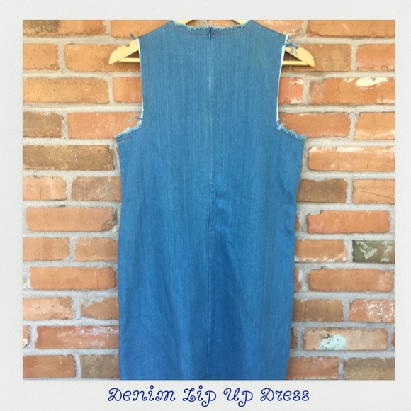 Denim Zip Up Dress - Picture 2 of 3